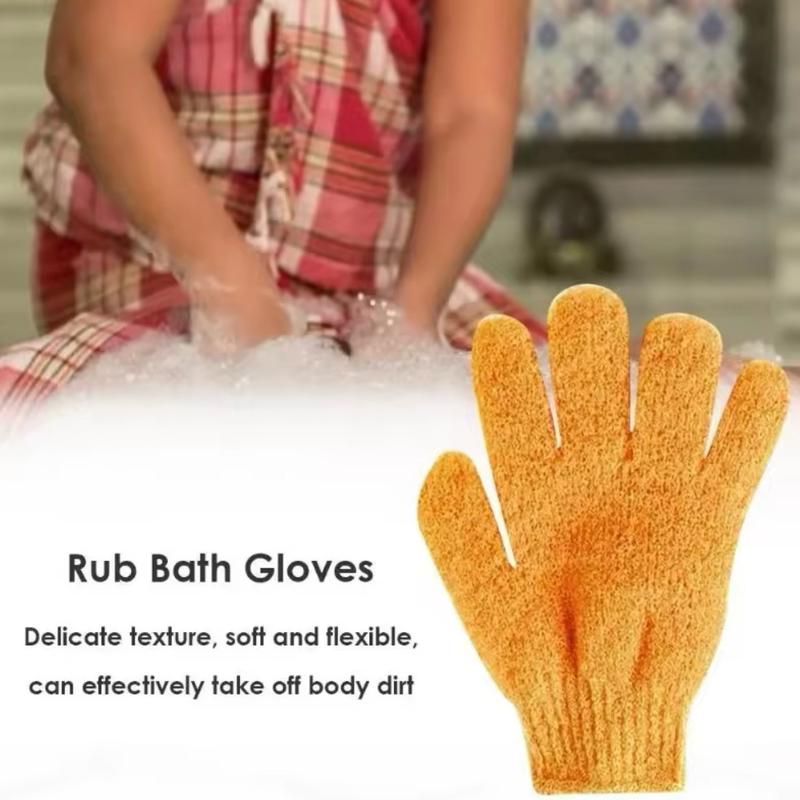 （gift）Random Colour  1pc Exfoliating Gloves Body Scrubber Bath Gloves Scrubbing Gloves for Shower, Spa, Massage, Dead Skin Cell Remover Personal Cleaning 4