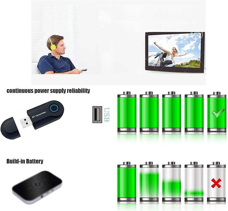 Bluetooth Transmitter Aigoss, Wireless Portable USB Transmitter, Bluetooth 4.2 f Accessories Metal Stereo Cd Compact Device Phone Speakers 1