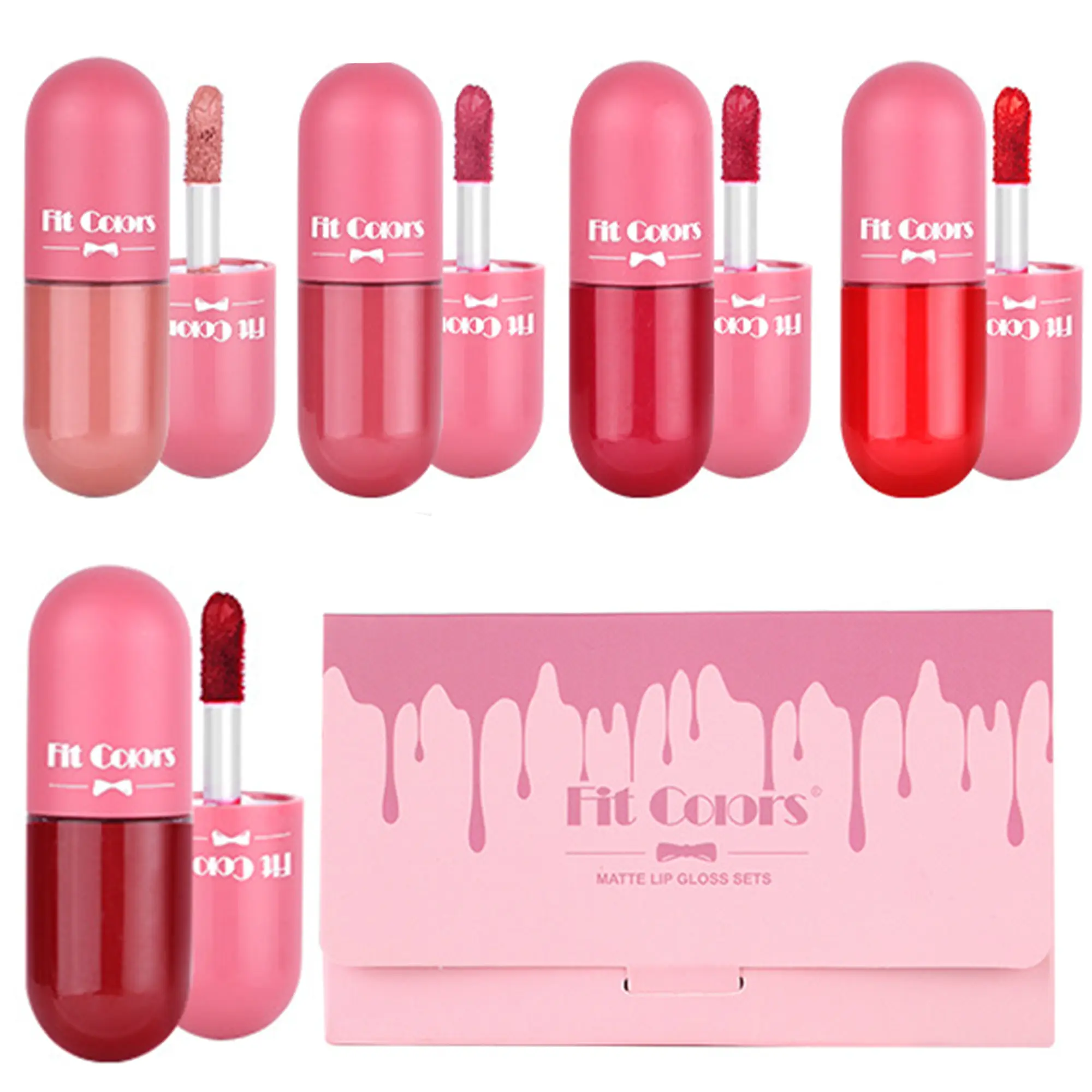 Matte Lip Gloss Set - 5pcs Long Lasting Lipstick Sets with Lip Liner - Vibrant Colors for Stunning Lips - Lip Gloss Set for Women