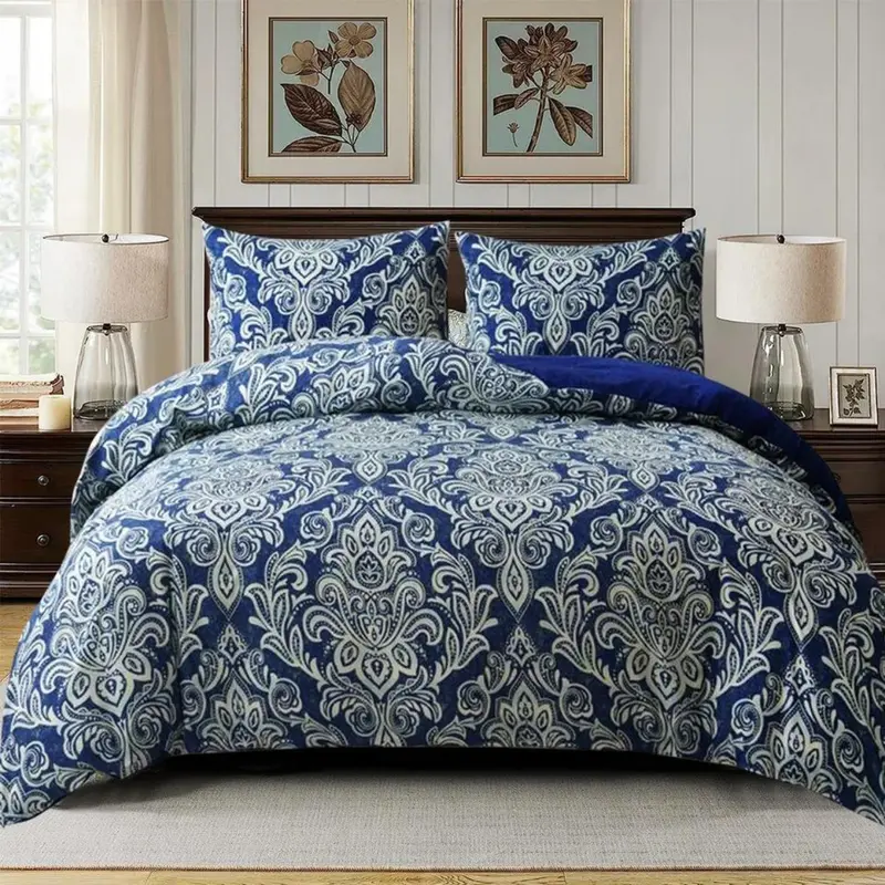 Rich Cotton 3PCS Bedding Set Single Double King Size Duvet Quilt Cover Set Multicolored soft duvet set grey white black breathable duvet covers durable printed duvet sets machine wash bedset anti-drop super king fade resistant pumpkin bedding set 1