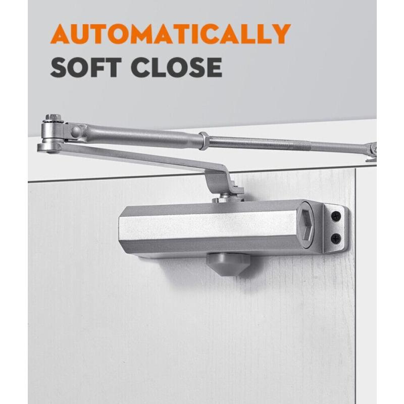 25-45KG Heavy Duty FIRE RATED Overhead Door Closer Opener Softs Close Adjustable 3