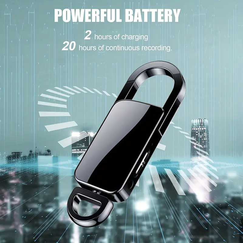 32GB Keychain Professional Recorder for Lectures, Classes, Meetings & Interviews - Perfect Gift Audio 3