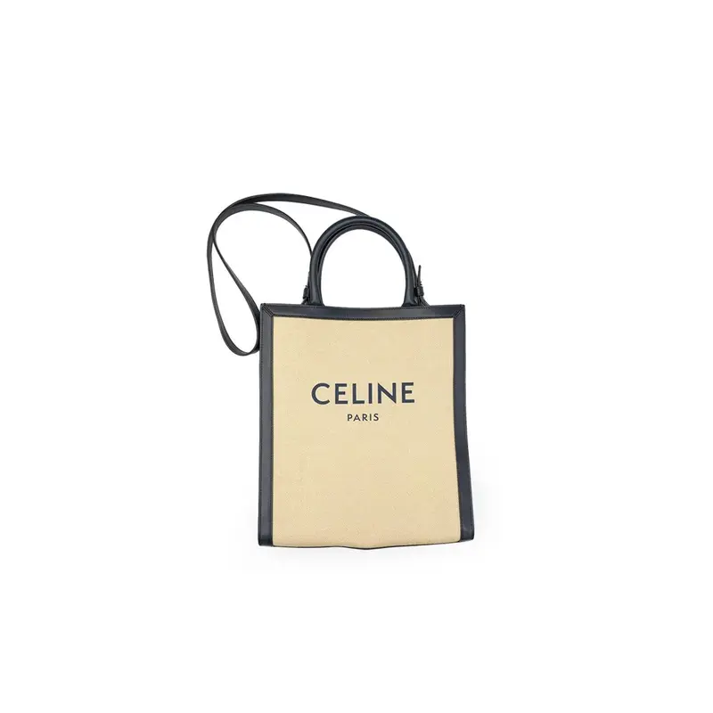 Preowned CELINE Large Vertical Cabas Tote Bag with Cross Body Strap - Women's luxury designer shoulder top handle bag 0