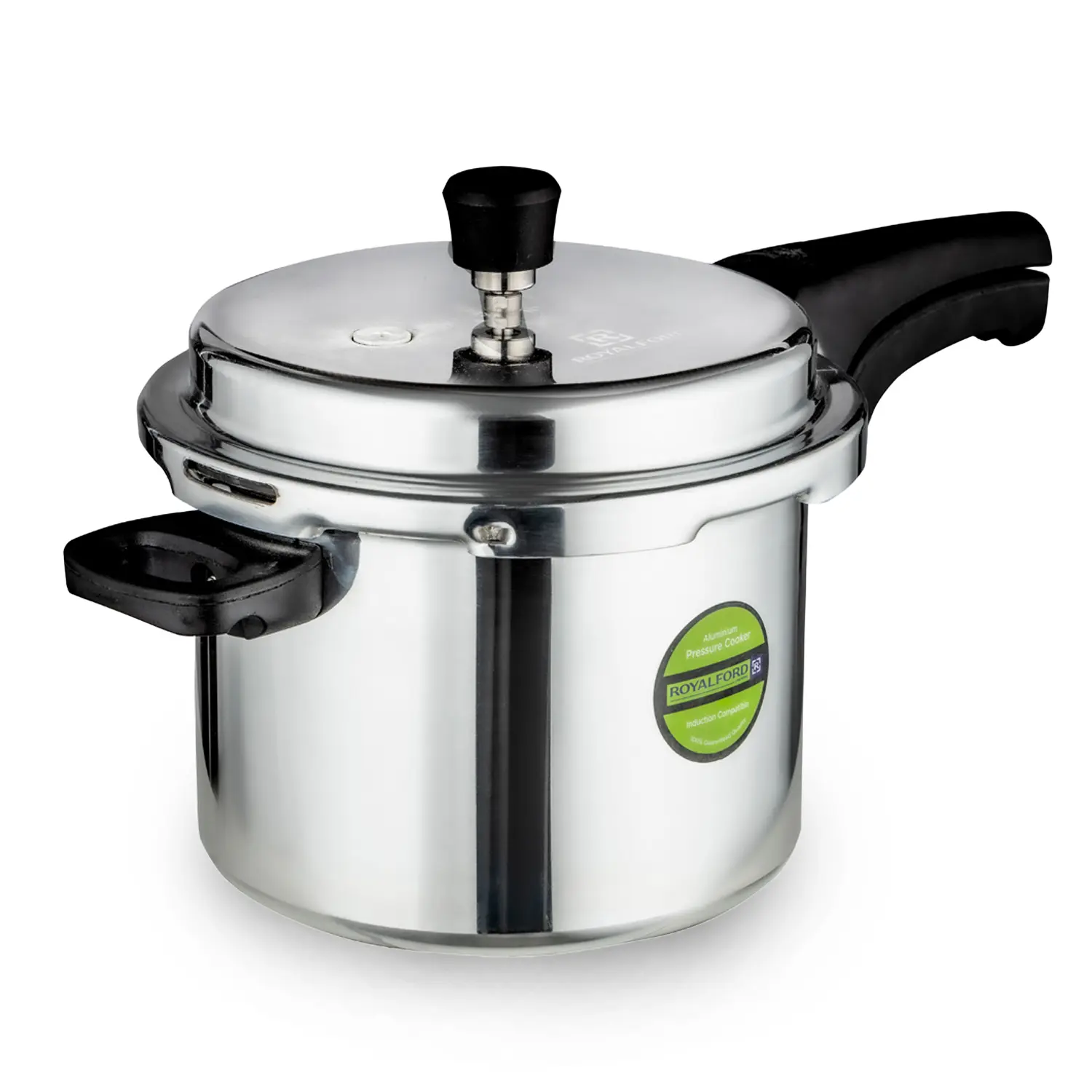 Royalford Aluminium Pressure Cooker Induction Base, 5L Lightweight Aluminium Cookware Cooking Pot Traditional Steamer