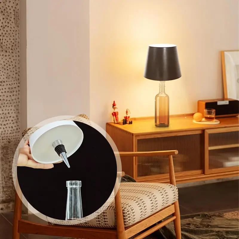 Wireless LED Bottle Lamp – Cordless Touch Control Table Light, Rechargeable USB Mood Lamp for Home, Bar, Restaurant & Outdoor Dining 5