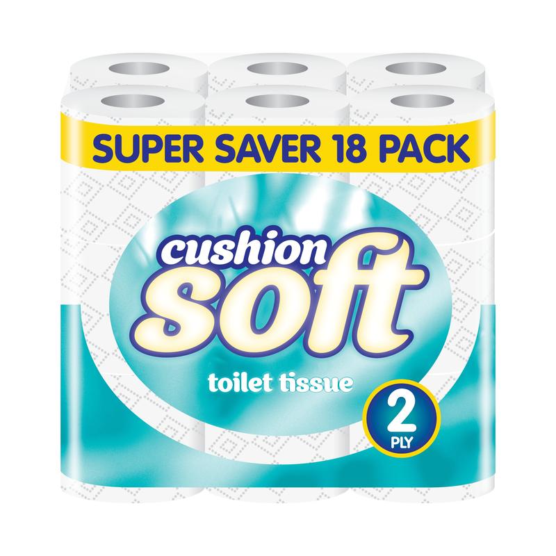 108 Cushion Soft Toilet Rolls 2 Ply Tissue | Soft, Quilted, Embossed Toilet Paper Roll | Unbeatable Value Bulk Pack Sheets 2