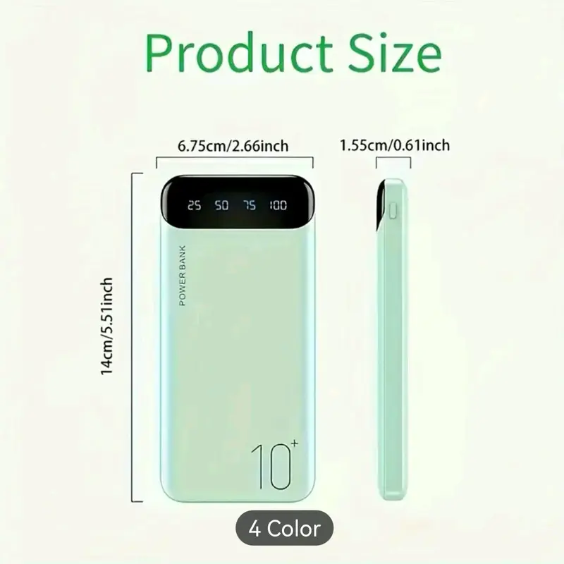 10000mAh Power Bank for Phone and Electronics Accessories Charging 2