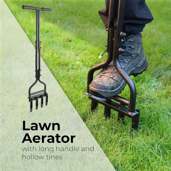 Lawn Aerator Tool, Aerator Lawn Coring Tool With Clean Tool, Manual Plug Aeration Tools With 4 Hollow Slots For Compacted Soil & Lawn Garden Care