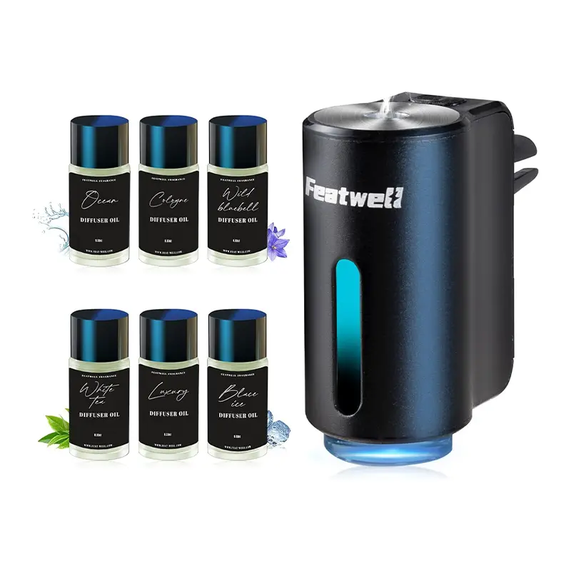 Featwell 2pcs Car Air Freshener-Natural French Perfume, Portable Waterless Car Diffuser Air Freshener Car Aromatherapy Diffuser, Adjustable Concentration Scent 0