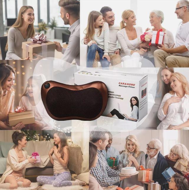 8 Kneading Electric Massagers Pillow Shiatsu Neck Back Lumbar Cushion Home Car Adjustable Handle Relaxing Comfort 4