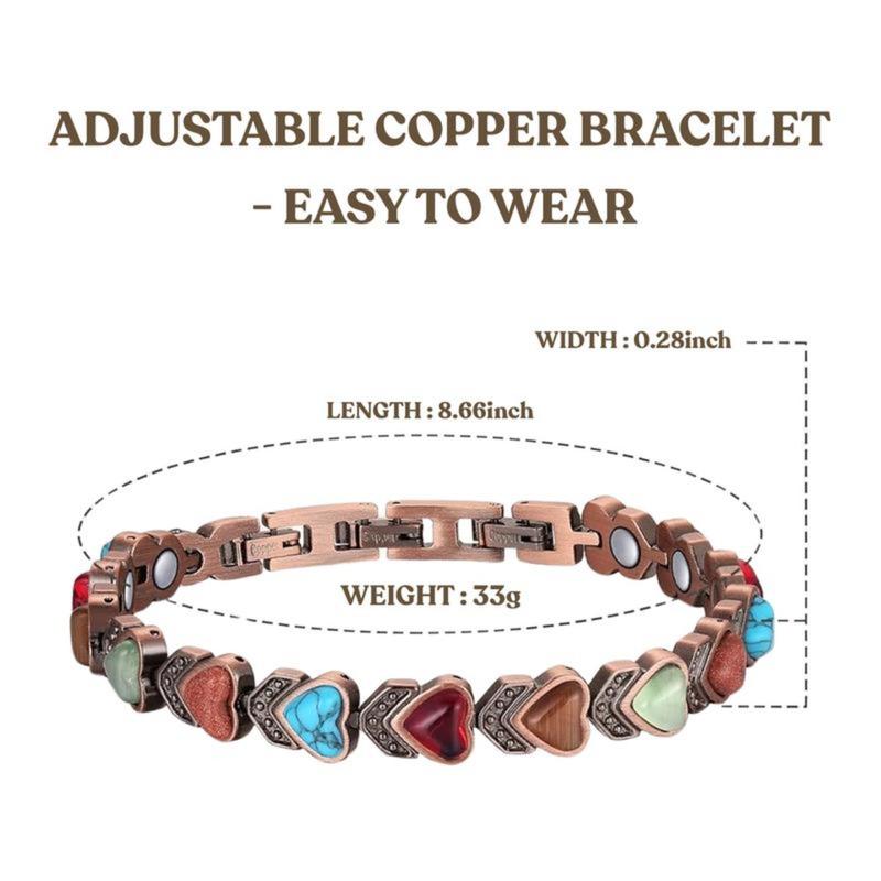 Women’s Magnetic Therapy Copper Bracelet – Energy Balance, and Sleep Support with Hypoallergenic Design 6