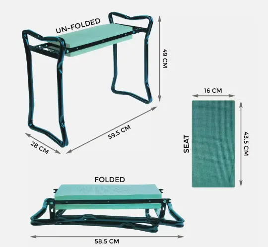 GARDEN KNEELER PORTABLE FOLDABLE PAD FOAM PADDED GARDENING KNEE PAD STOOL SEAT 1
