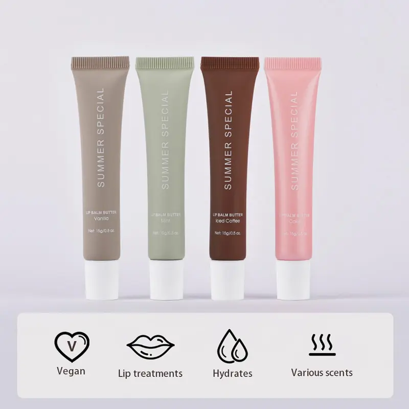 Summer Special Lip Balm,Moisturizing Natural Lip Balm,Ultra-Hydrating,Nourishing Lip Care with Natural Ingredients,Shea Butter & Olive Butter,Soothes & Softens Dry Lips (4PCS) Comfort Skincare jelly pop leopard  lipgloss 1