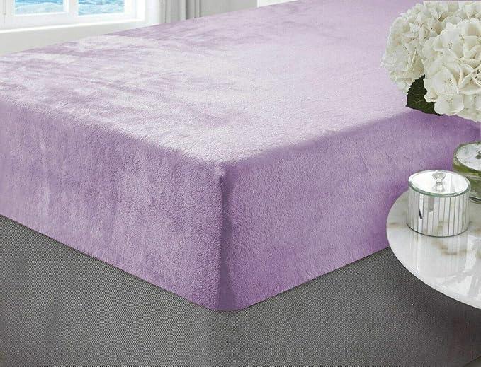Brit House Coral Fleece Fitted Bed Sheet 30cm Deep, Premium Quality Mattress Cover Protector, Wrinkle Resistant Bedding, Luxury, Breathable Fabric, Easy Care, Machine Washable 8