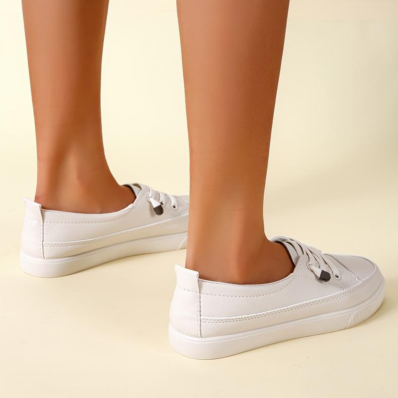 Product Introduction of Chic Slip-On Sneakers - Comfortable Low Top Design - Versatile White, Perfect for Casual Outings Walking Shoes Sports Shoes Girl Trainer Athletic Runner Training Footwear Closed Women Running 8