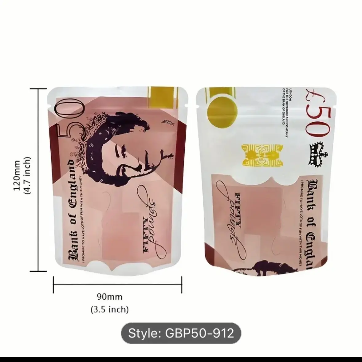 100 PCS Money-Themed Mylar Bags - Resealable Plastic Zipper Pouches with Dollar Sign Design - Organiser