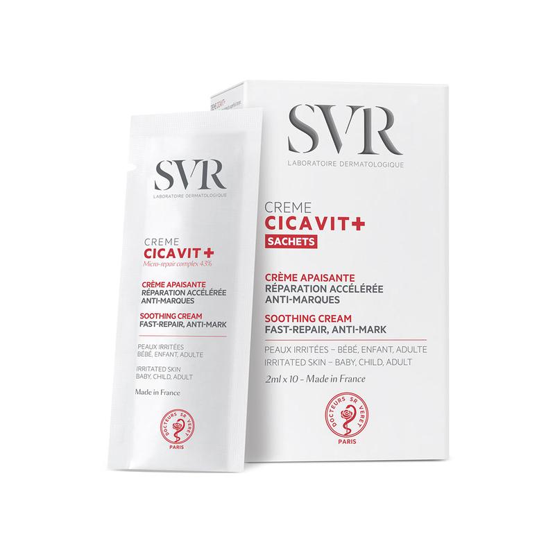 SVR CICAVIT+ Skin-Healing Accelerator Cream for Repairing 7X Faster - Damaged, Sensitised, Wounded, Redness, Post-Operative Skin, Tattoos, Grazes, Cuts, Scars, Moles, Sunburn, Nappy Rash, Chicken Pox. Suitable For Sensitive Skin - 40ml 7