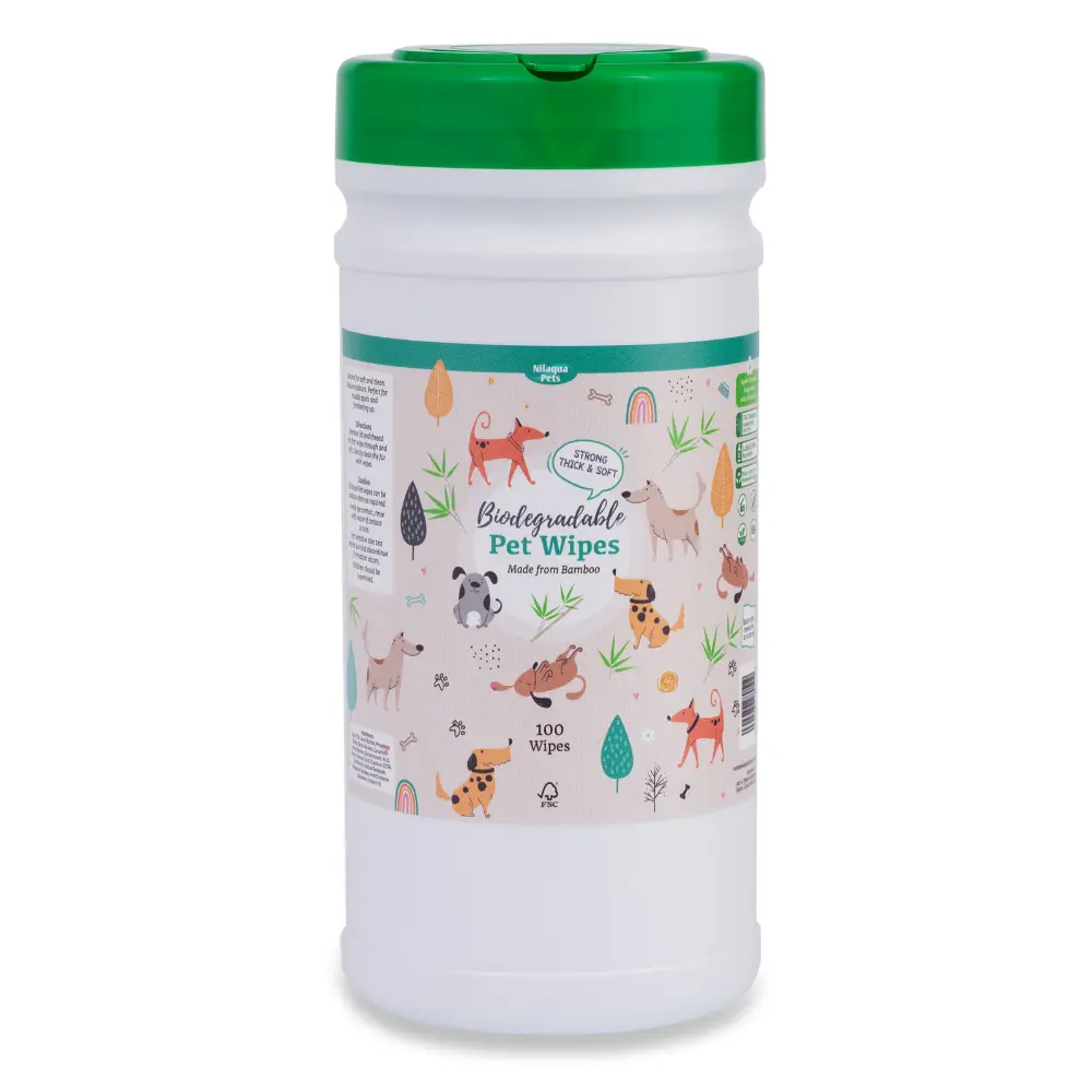 Bamboo Biodegradable Pet Wipes 100pk - For Dogs