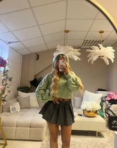 Liliosa Lingerie  Basic Soft Ruched Sleeve Comfy Cozy Hoodie - Womenswear Pullover Casual Comfort Sweatshirts Tops Fashion Essential Fabric Fit Minimalist