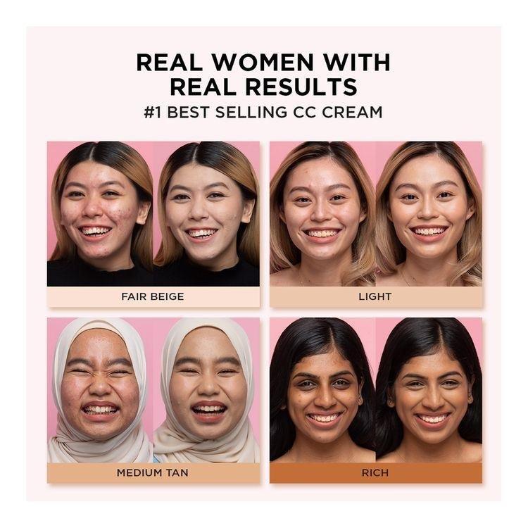 IT Cosmetics Oil-Free Matte Your Skin But Better CC+ Cream with SPF40 Medium 32ml - Moisturizer Foundation Daily Concealer Hydrating Skincare Sunscreen Moisture Moisturizing Flawless Blend Moisturize Hydrate Makeup Coverage 3