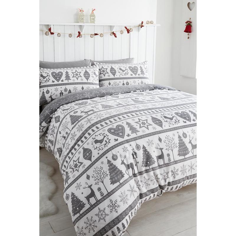 Noel Duvet Cover Set Christmas Bedding Festive Xmas Decor 0
