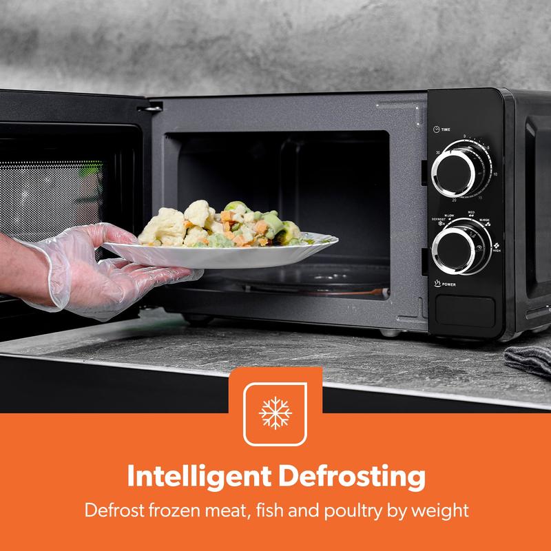 Geepas 20L Black Solo Freestanding Manual Microwave - Perfect for Home Kitchen 2