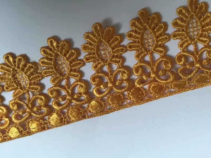 1m GOLD BROWN Lace Trims 60mm Wide Embroidered Guipure Trimmings Cardmaking Wedding Home Decor Sewing Craft Projects 1
