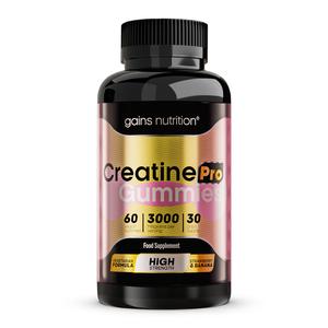 Creatine Pro Gummies | 60 Chewable Creatine Gummies for Men & Women - 3000mg Creatine Monohydrate Per Serving | Strawberry & Banana Flavour, Non-GMO & Suitable for Vegans & Vegetarians