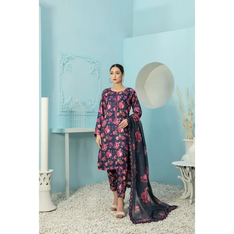 Tawakkal Fabrics 3 Piece Stitched Digital Printed Silk Suit D-7875 0