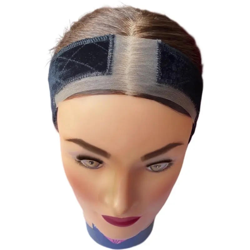 ICYBYAMON Lace Wig Grip Band For Lace Wigs and Frontals, Reinforced Swiss Lace Velvet Band Adjustable Velcro Band 4