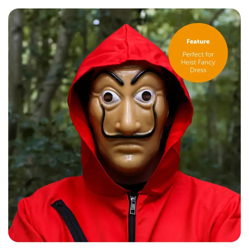 Money Bank Heist Costume Red Jumpsuit for Men and Women - Halloween Cosplay Clothing with Cuffed Sleeves and Zipper Detail - Red Menswear 7