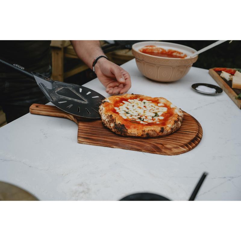 Wooden Serving Board - Premium Pine Burnt Wood Finish for Kitchen or Outdoors - Gino Pizza Ovens 7