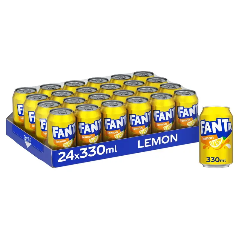 48X Fanta Lemon Flavoured Can 330ML - Made in GB Sparkling Soft Drink Beverage Bulk buy option for Free Shipping 3