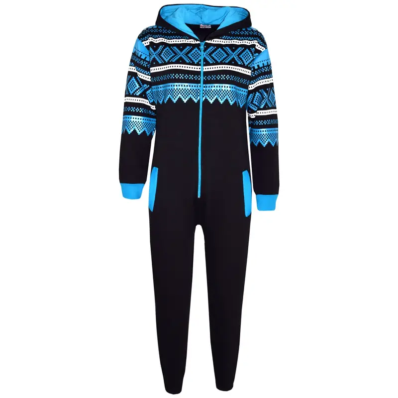 A2Z 4 Kids Fleece Onesie Girls Boys Aztec Snowflake Print All In One Jumsuit Playsuit Nightwear New Age 5-13 Years 4
