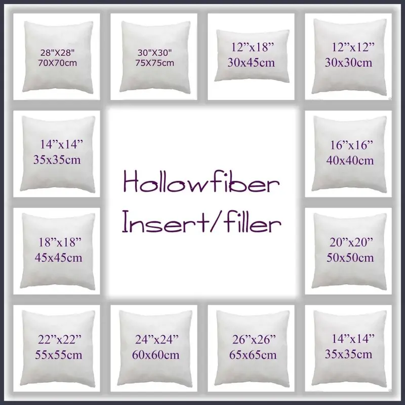 Chilimilii Set of 2 Hollow Fibre Cushion pads,Inserts,Fillers,Inners- Bounce Back Square Cushion pads- White Polyester Square cushions-Hotel Qualtiy Square cushions available in 14" 16" 18" 20" 22" 24" 26" 28" 30" 1