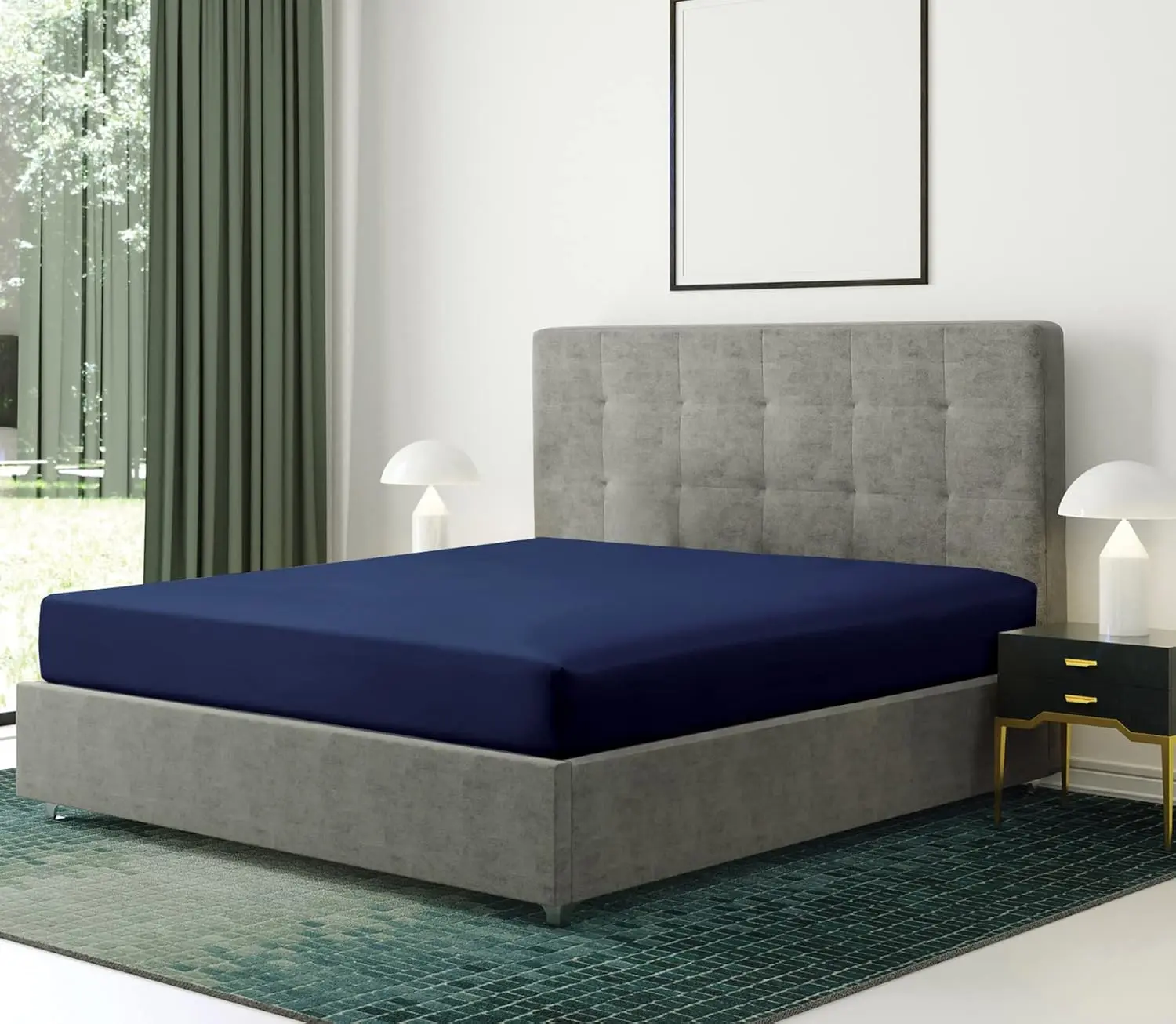 Microfiber Fitted Sheet - Non Iron Brushed Deep Pocket Upto 12inch/30cm Ultra Soft Breathable - Wrinkle, Fade and Stain Resistance included - 4FT, Single, Double, King & Super King duvet