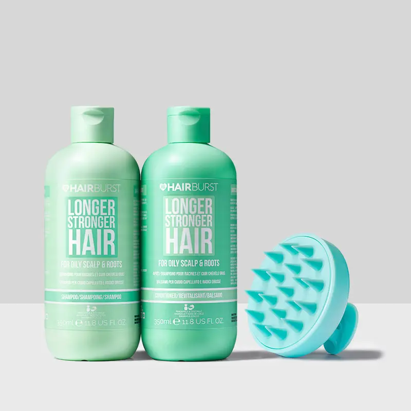 Hairburst - Hair Wash Essentials Bundle | Shampoo, Conditioner & Scalp Massage Brush | Deep Cleanse, Hydrate & Strengthen | Vegan and Cruelty Free 1