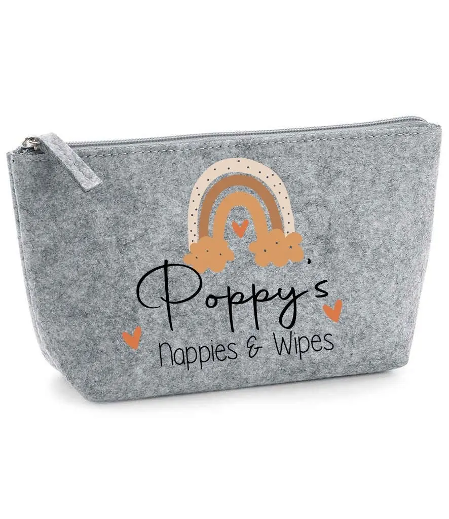 Nappy and Wipes storage bag with Rainbow