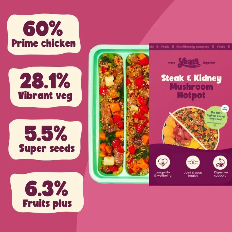 4x Steak & Kidney Mushroom Hotpot Adult Dog Food | Grain Free | Years Complete Nutritional Fresh Wet Dog Food |  Hypoallergenic 2