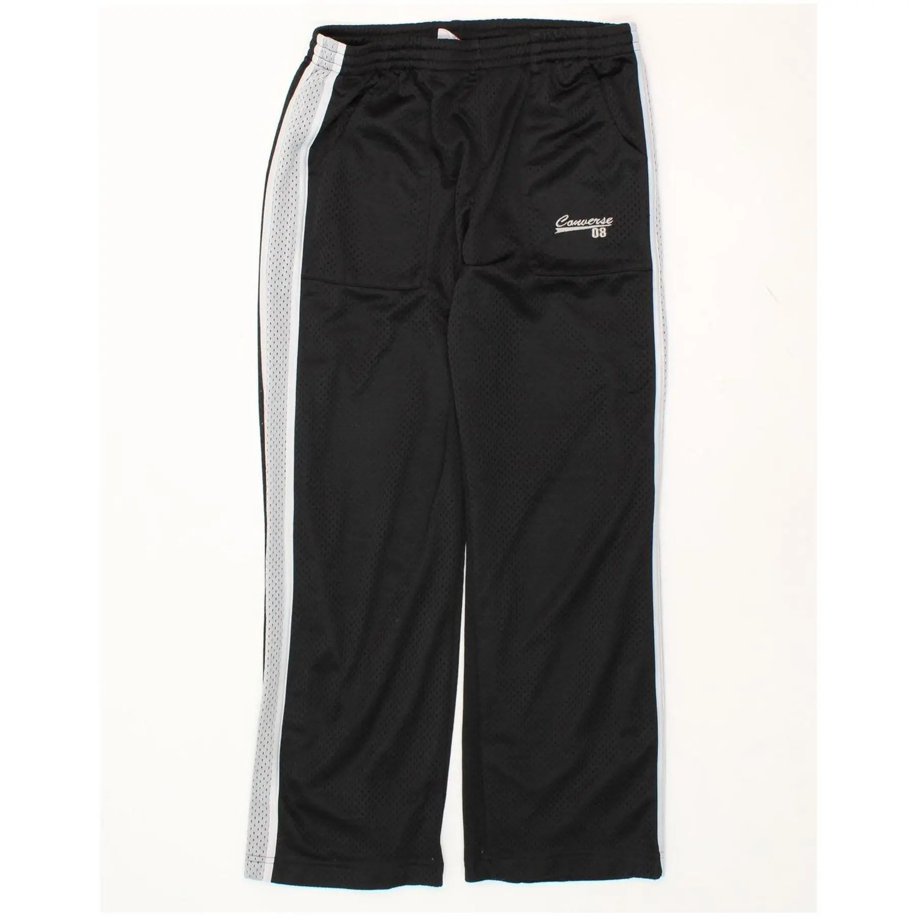 Pre-Owned Vintage CONVERSE Mens Tracksuit Trousers Large  Black Colourblock Polyester