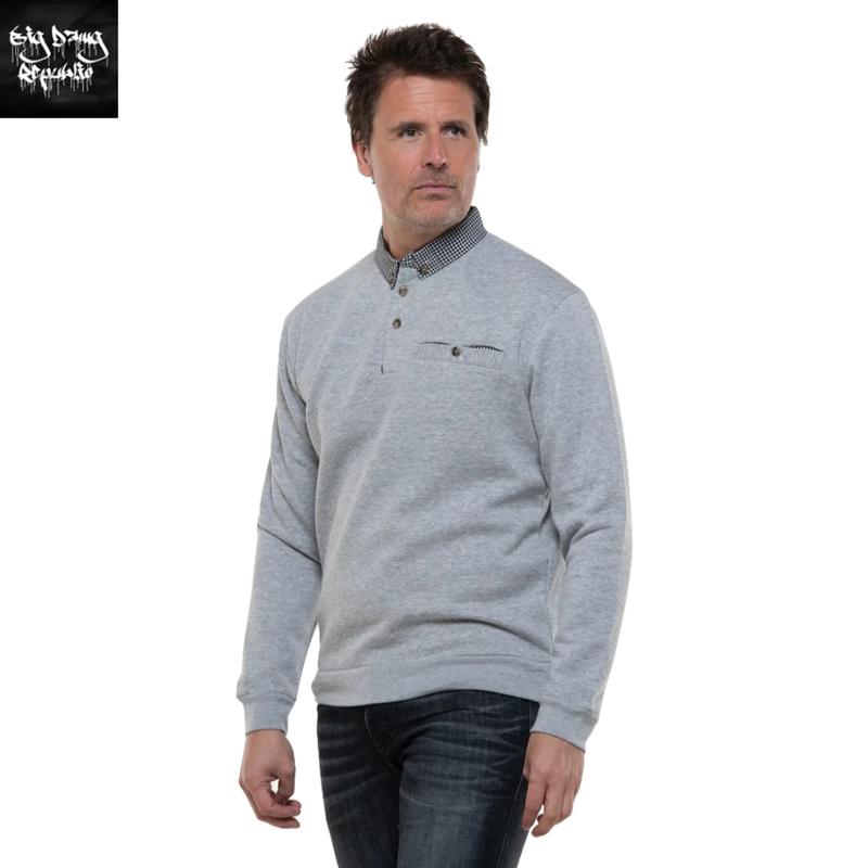 JJ Willis Men's Designer Urban Cotton Polo Sweatshirt, New Time Money Is Era Long Sleeve Classic Collar Menswear 4