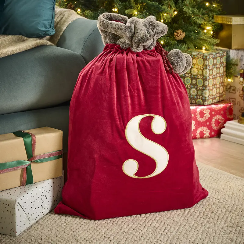 Luxury Christmas Sacks & Stockings with Monogrammed Letter 6