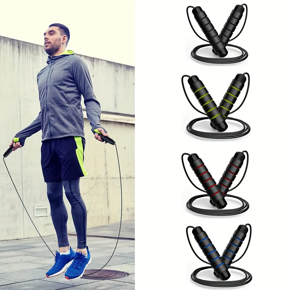 1pc High-Speed Adjustable Jump Rope with Comfort Foam Handles - Durable Steel Wire for Aerobic Exercise, Speed Training & Fitness - Multicolor Options