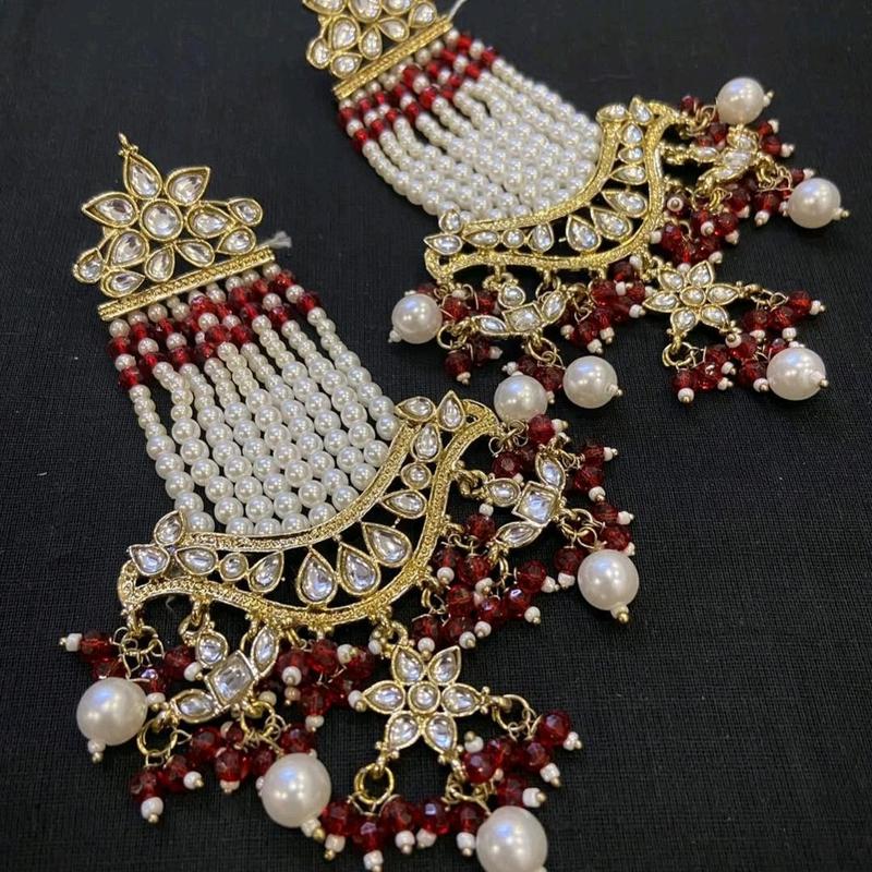 Indian/Pakistani Bollywood Style Long Pearl Statement Earring 0