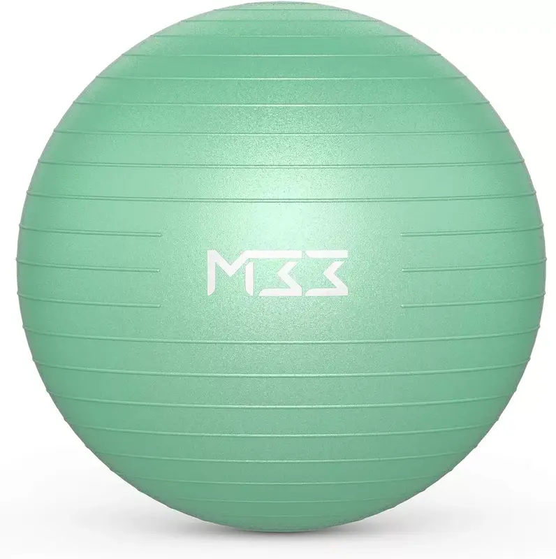 Yoga Ball Exercise Ball, Anti Slip Stability Ball Chair, Heavy Duty Large Gym Ball for Fitness, Balance, Core Workout and Physical Therapy (Green) 4