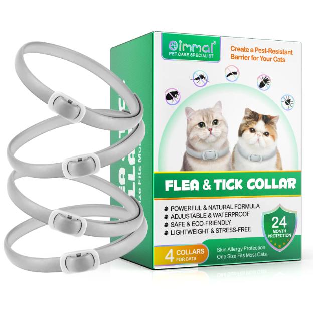 4 Pcs (4 x Collars) Flea And Tick Collars For Cats Waterproof Adjustable Pet Collar 24 Months 5