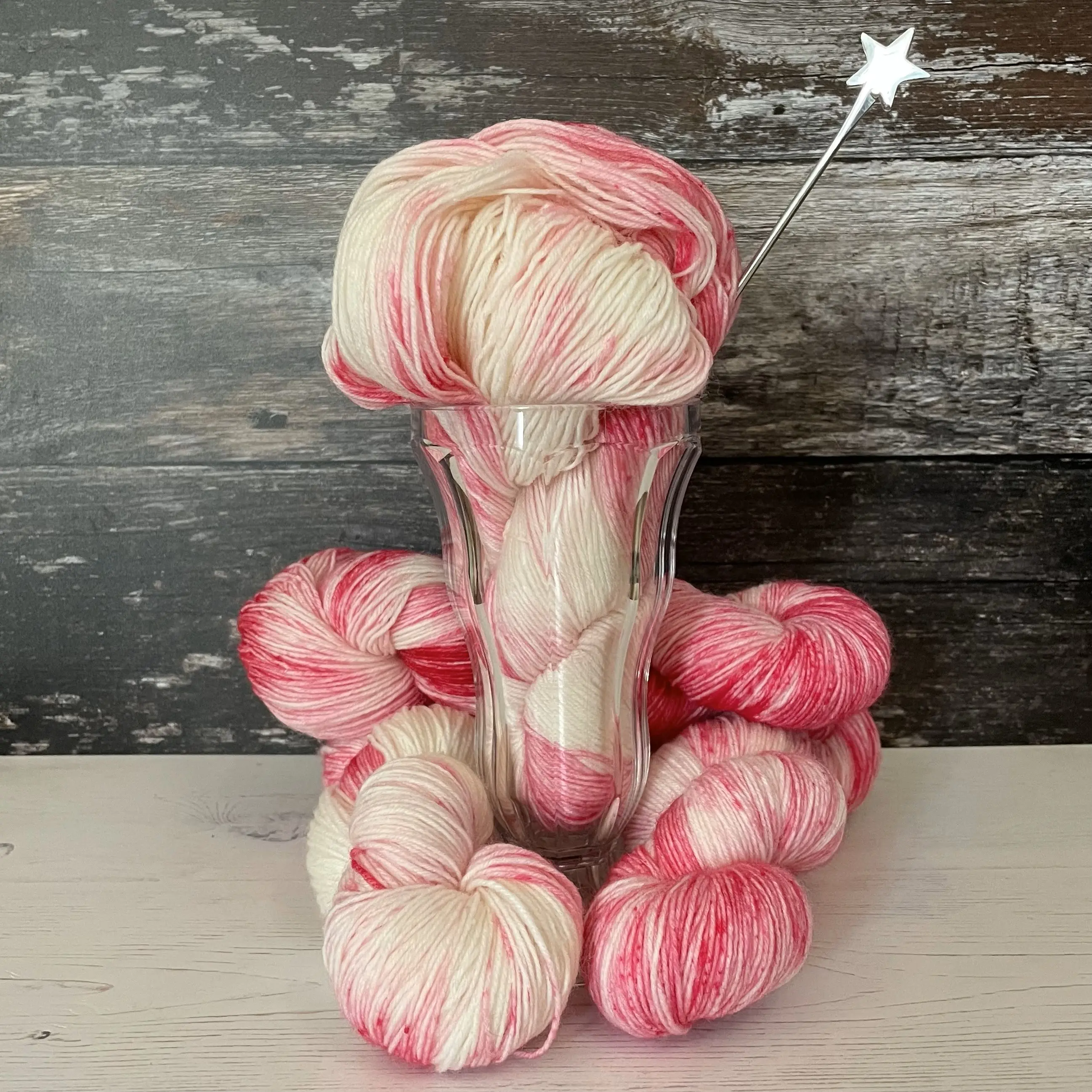 Raspberry Ripple, 4ply Merino Sock Yarn, 75% Merino 25% Nylon, 400m per 100g Skein - Lovehandyed by David