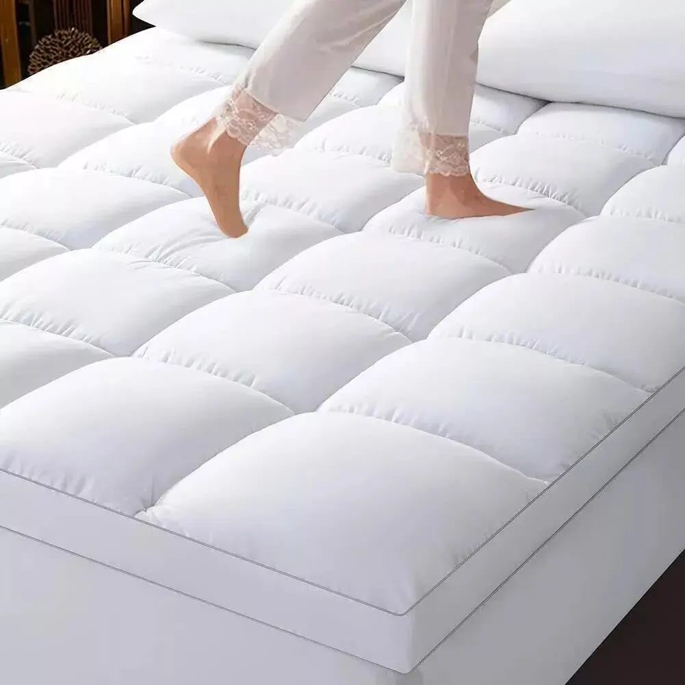 Hotel Quality Mattress Topper 10cm / 4Inch with Elasticated Corner Straps Single Double King Super King Quilted Mattress Topper
