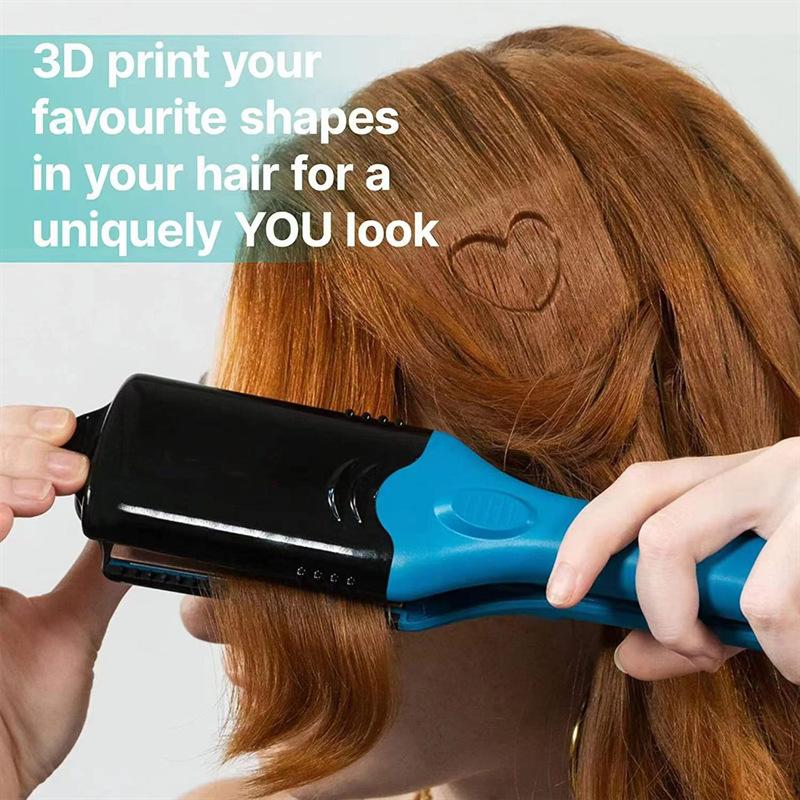 Product Introduction of 3D hair imprinting  3D Hair Press Iron Hair Straightener Electric Straightening Curling Imprinting 3D Hair Crimper Comfort Curler 25