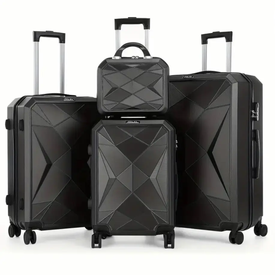 Hardside Luggage Set - 4-Piece Set with 360° Double Spinner Wheels, Integrated Lock, and Multiple Size Options for Travel